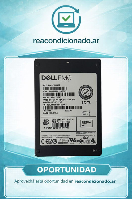 DISCOS SAS SSD DELL 1,92 TB MZ-ILT1T9C